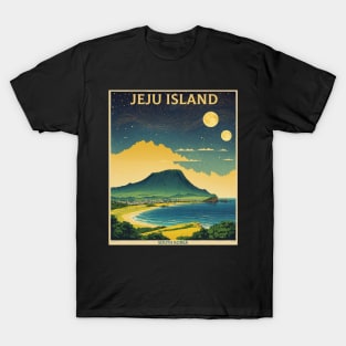 Jeju Island South Korea Starry Night Travel Tourism Retro Vintage T-Shirt